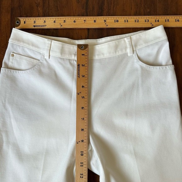 AKRIS PUNTO Ankle-Crop Trousers Pants in White Italian Fabric US 8 W6968 - Picture 9 of 10